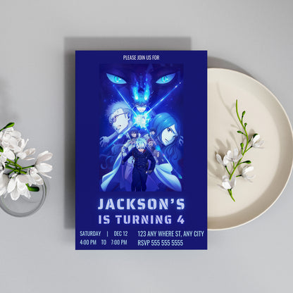 Blue Exorcist Birthday Invitation Template - CreativeRino
