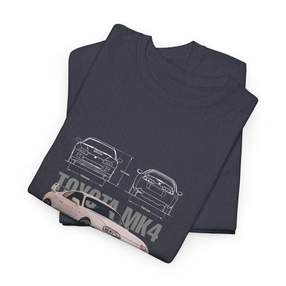 Toyota MK4 Supra Unisex Heavy Cotton Tee - Car Enthusiast Graphic T-shirt - CreativeRino