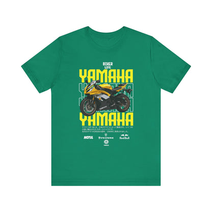 Yamaha Motorcycle Lovers Tee - Bold Biker Graphic Short Sleeve T-Shirt - CreativeRino