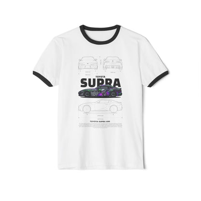 Toyota Supra A90 Unisex Cotton Ringer T-Shirt - CreativeRino