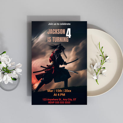 Rurouni Kenshin Birthday Invitation Template - CreativeRino