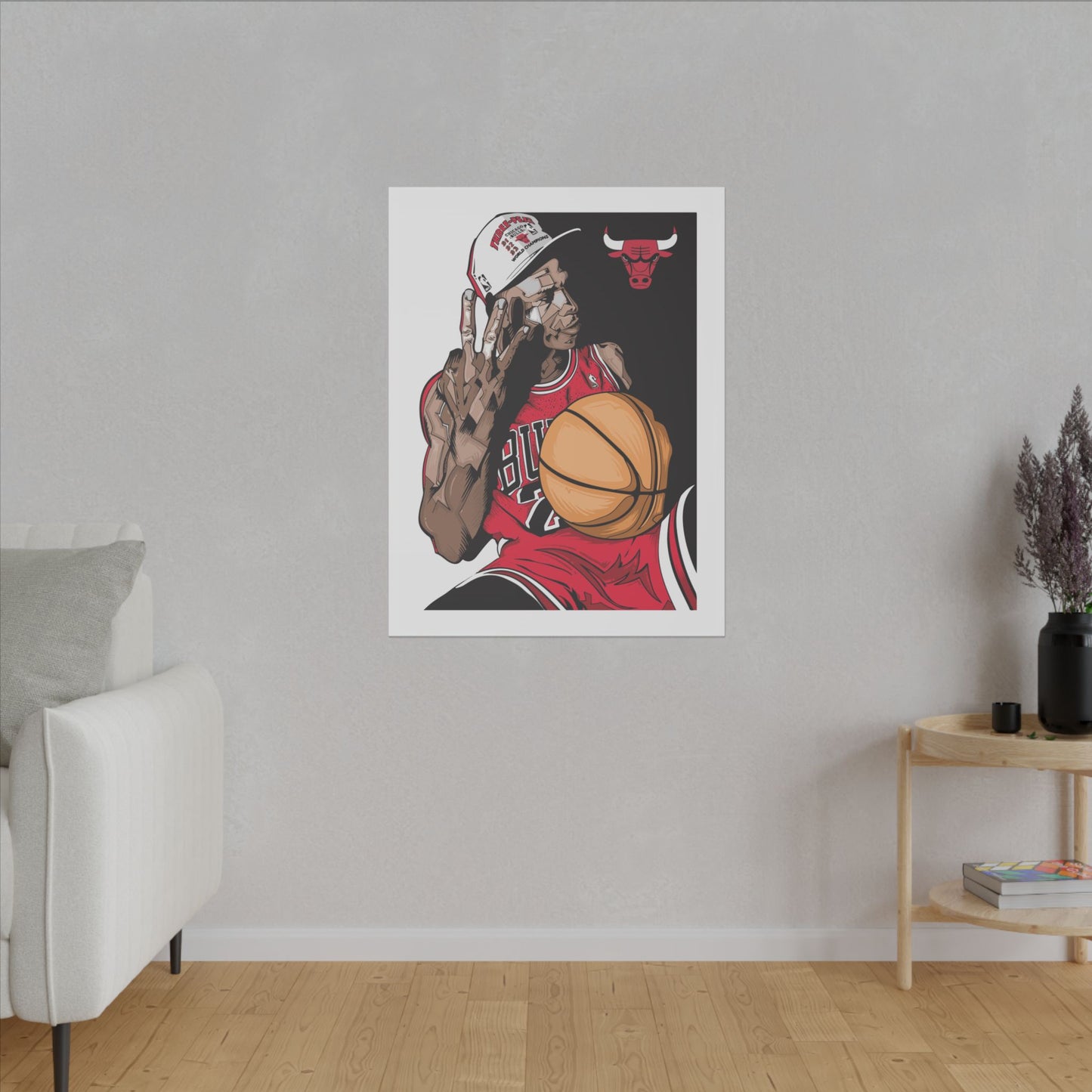 Michael Jordan Matte Canvas Wall Art Featuring Iconic Basketball Moments - CreativeRino