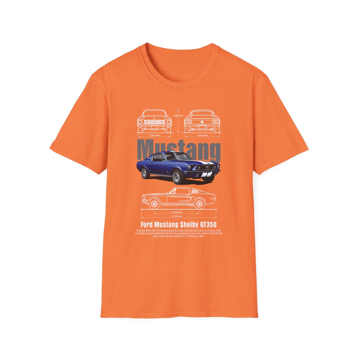 Ford Mustang Shelby GT350 Unisex Softstyle T-Shirt - Car Lovers Tee - CreativeRino