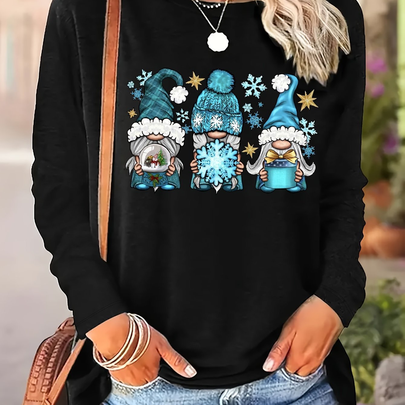Chilly Blue Gnome Christmas Sweatshirt | Nordic Forester Crewneck Jumper | Cozy Winter Holiday Graphic Pullover eprolo