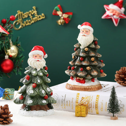 Handcrafted Resin Christmas Tree Figurine | Desktop Holiday Scene Decoration & Gift eprolo