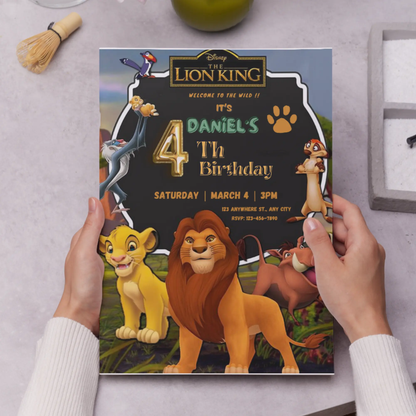 Lion King Birthday Invitation Template - CreativeRino