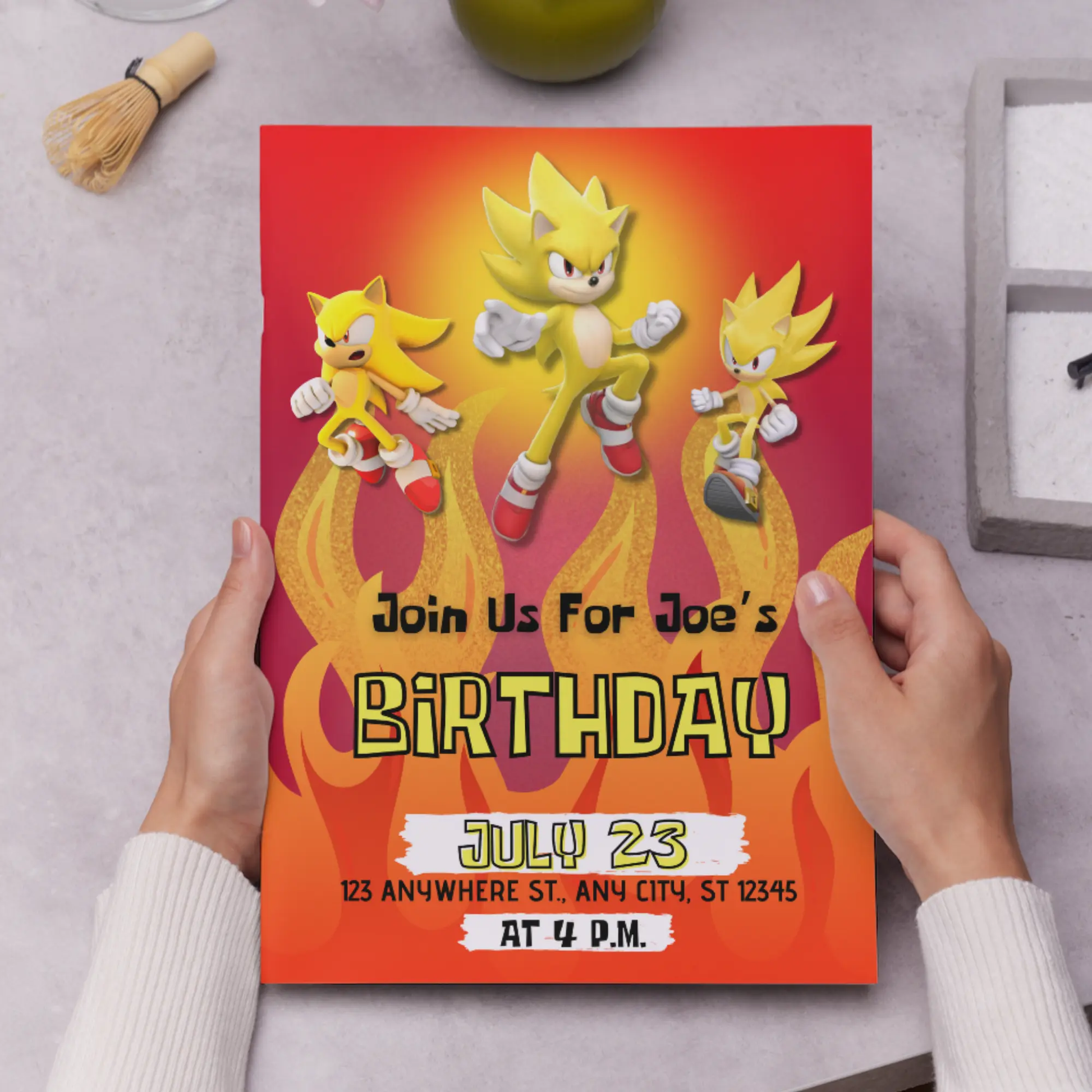 Super Sonic Birthday Invitation Template - CreativeRino