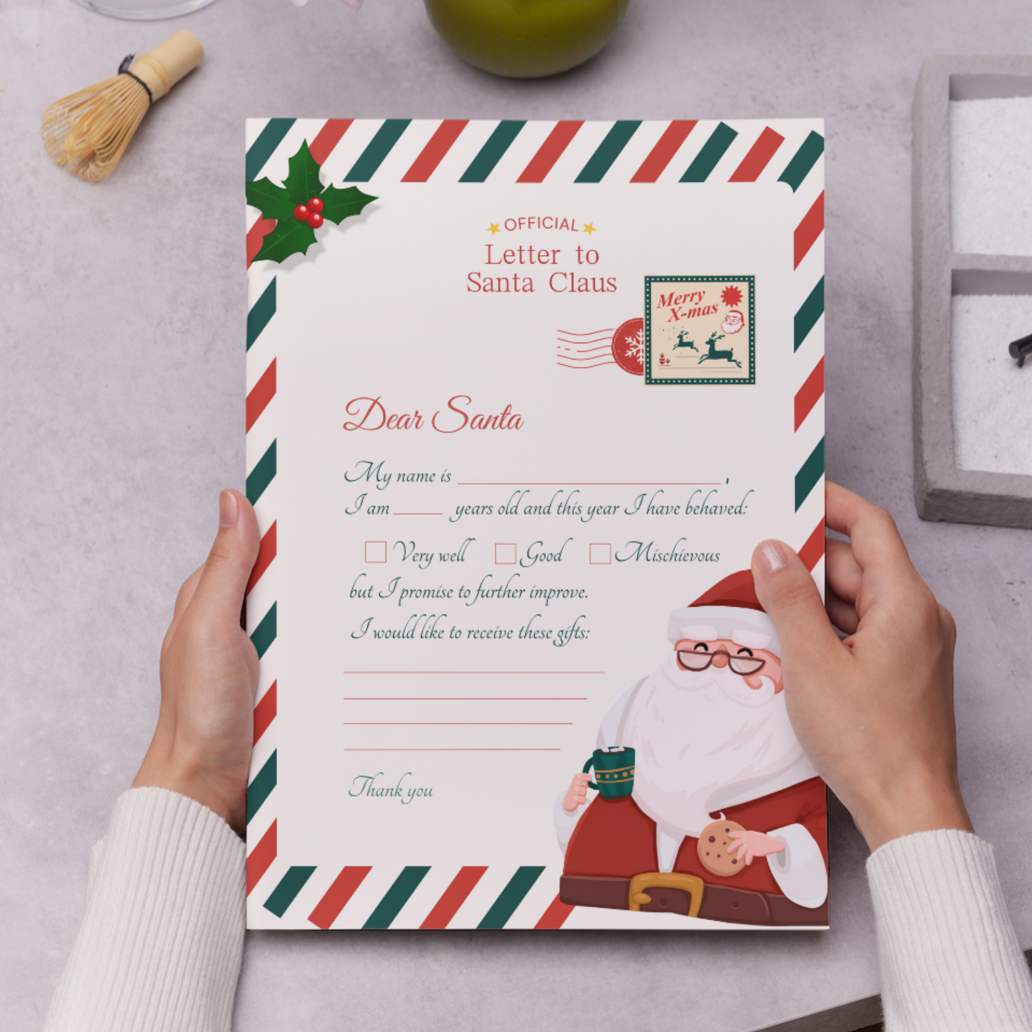 Letter to Santa Claus Christmas Template