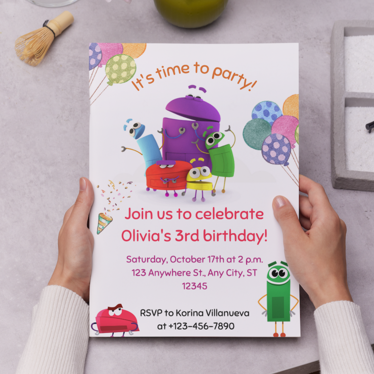 Numberblocks Birthday Invitation Template