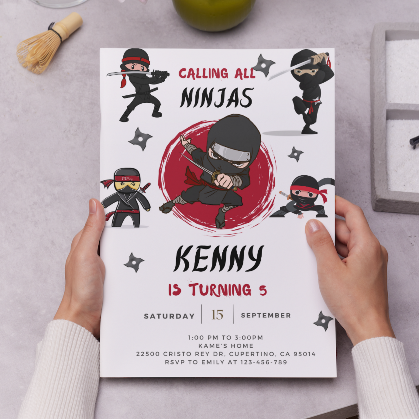 Ninja Birthday Invitation Template | Ninja Warrior Party Invite