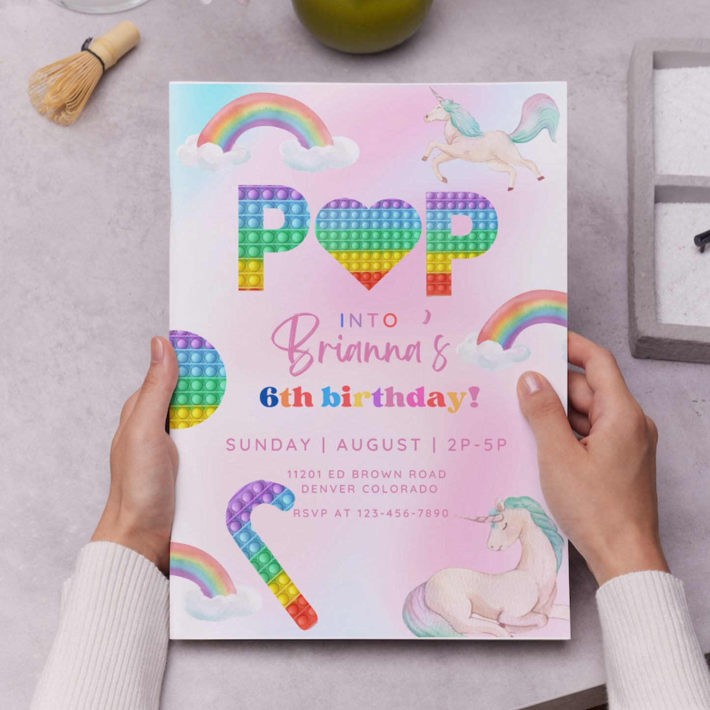 Pop It Birthday Invitation Template