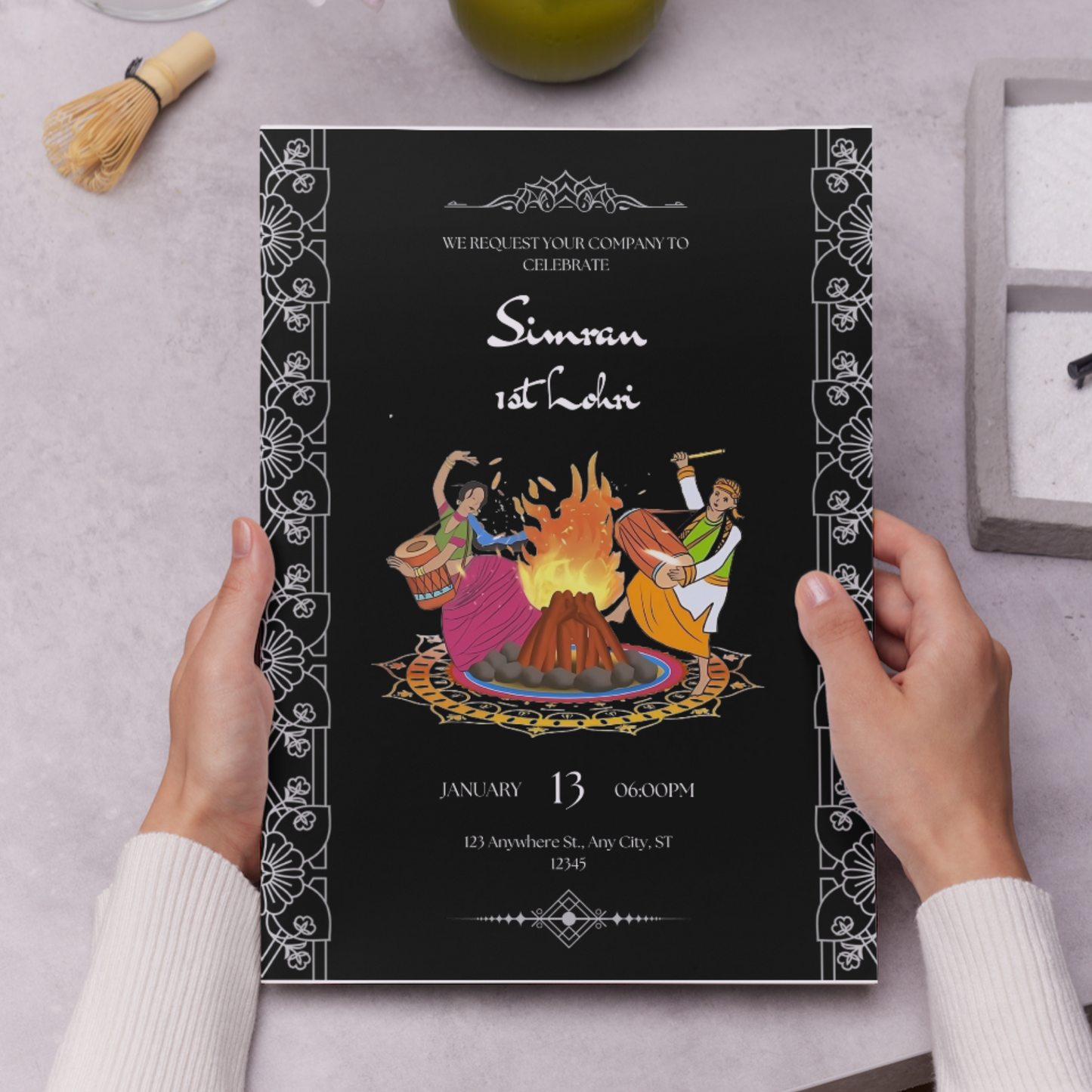 Lohri Invitation Template | Lohri Party Invite