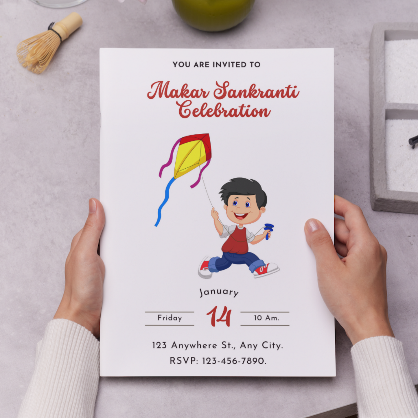 Makar Sankranti Invitation Template | Uttarayan International Kite Festival Invite