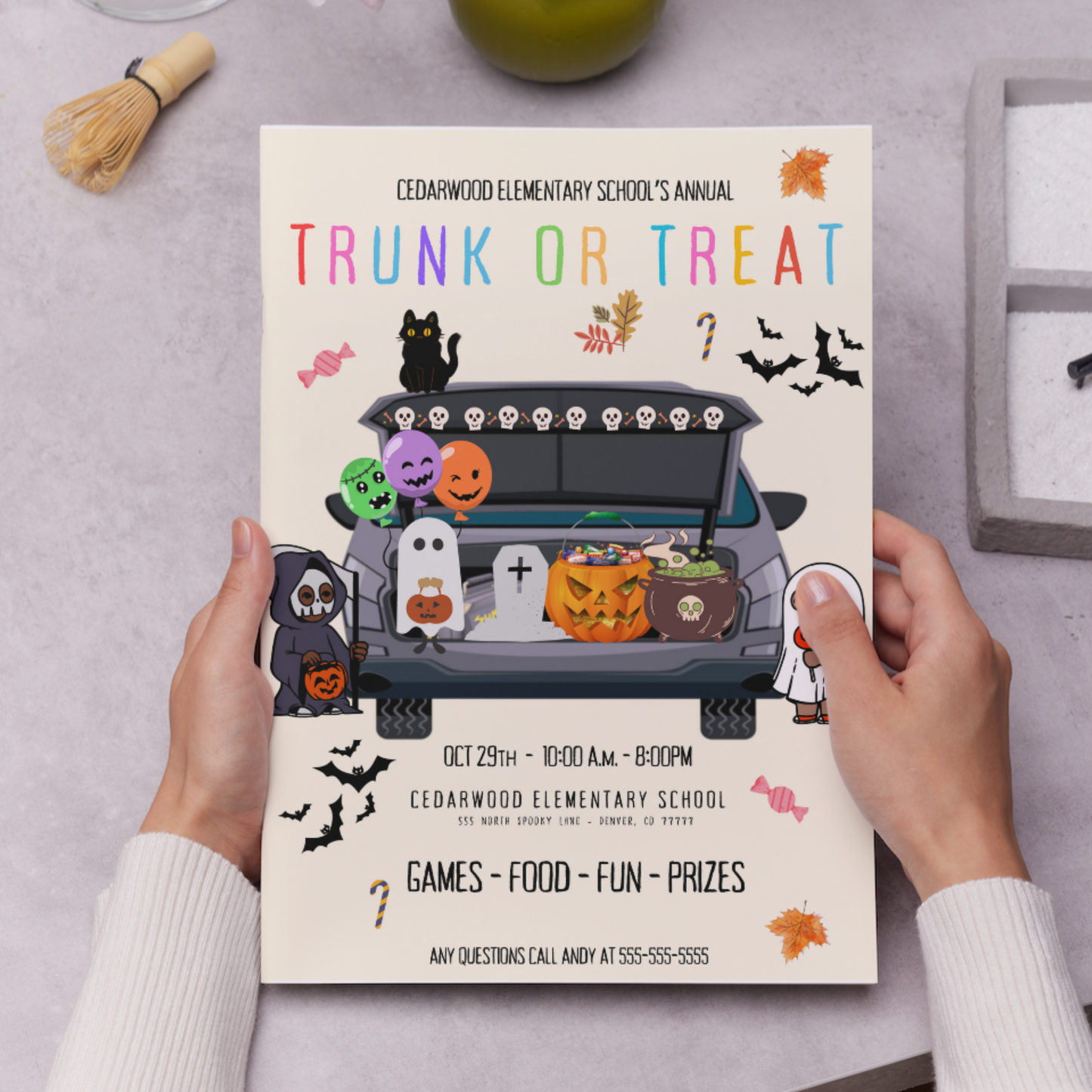 Halloween Trick or Treat Invitation Template | Halloween Trick or Treat Flyer