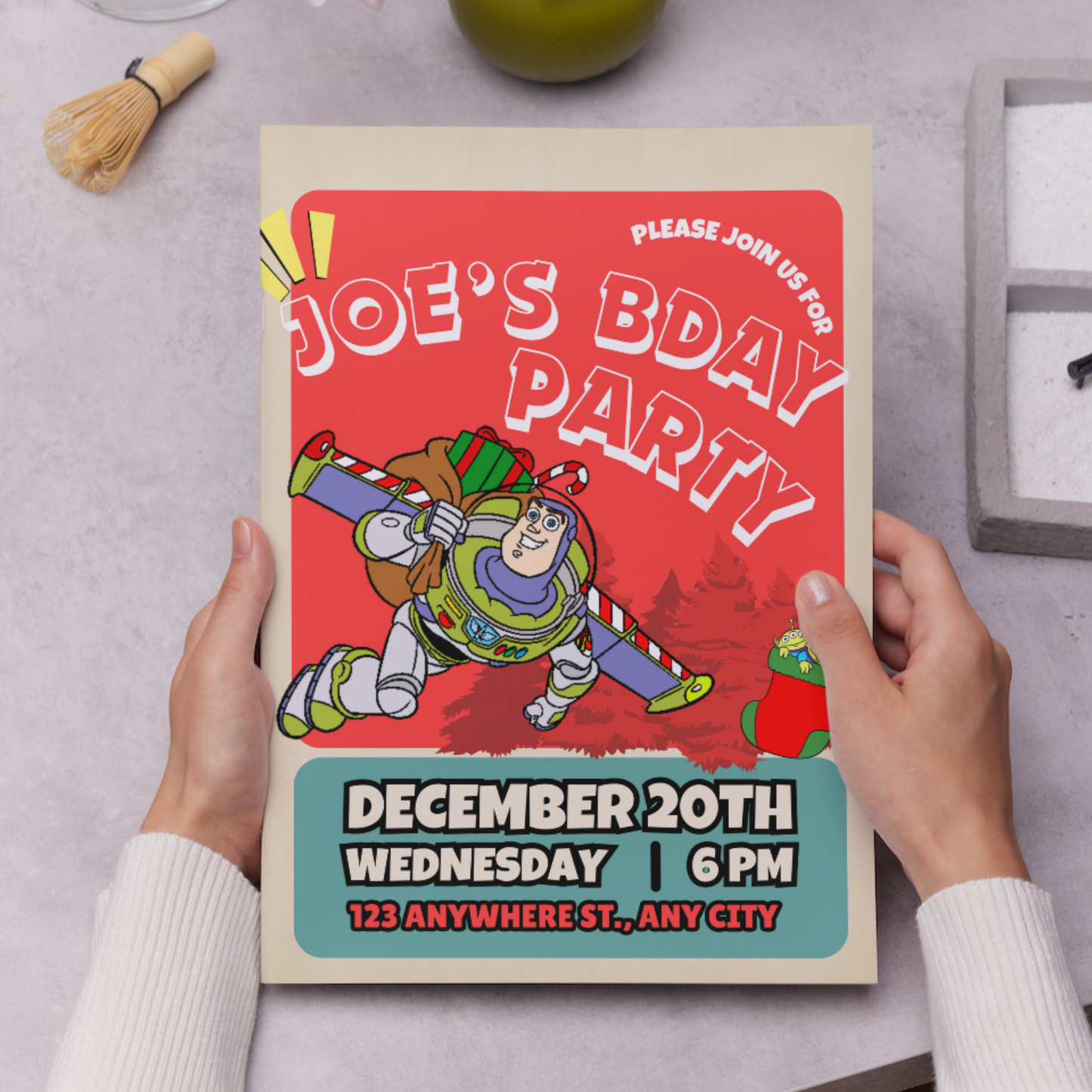 Buzz Lightyear Christmas Birthday Invitation Template | Toy Story Invite