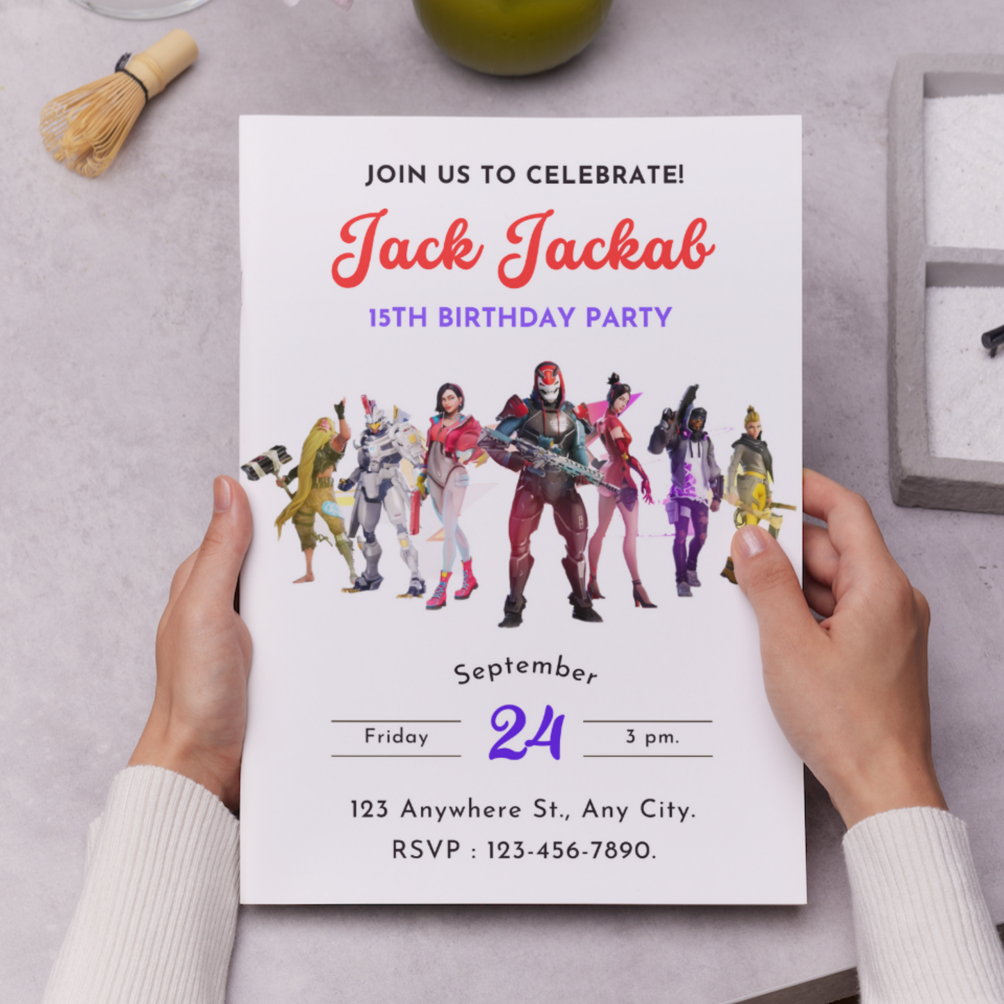 Fortnite Gaming Birthday Invitation Template - CreativeRino