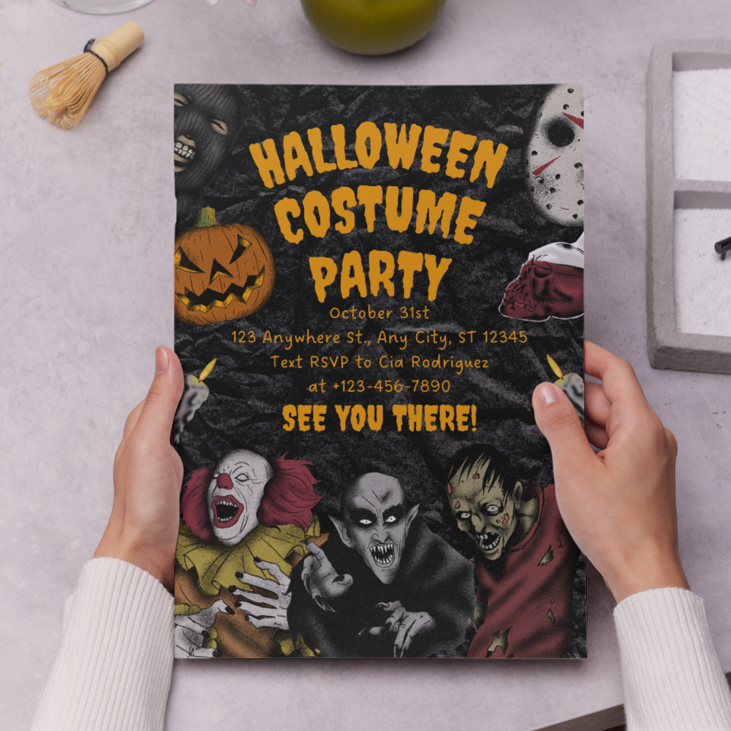 Horror Halloween Costume Party Invitation Template