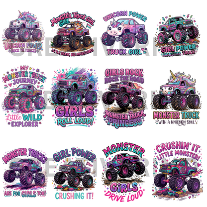 Monster Truck PNG Bundle | Kids Truck Clipart | Monster Jam Style Graphics CreativeRino