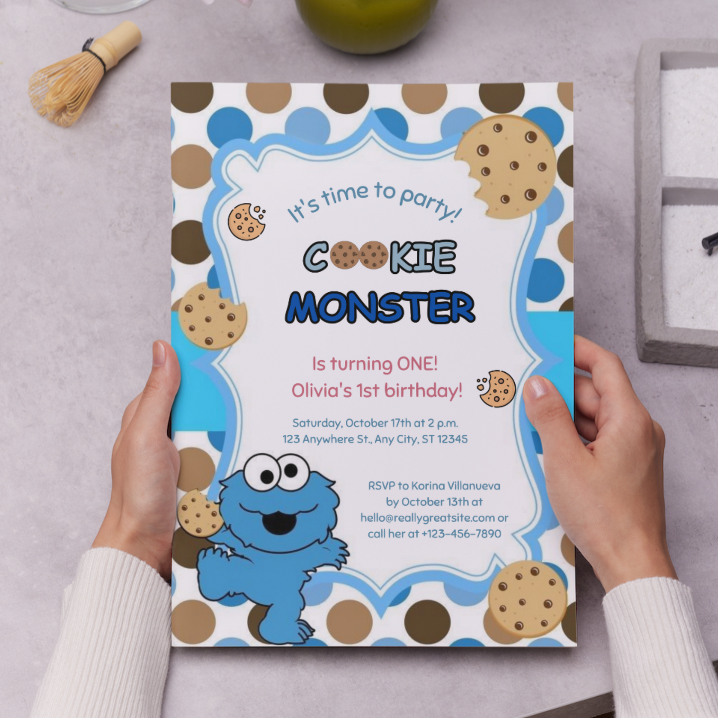 Cookie Monster Birthday Invitation Template