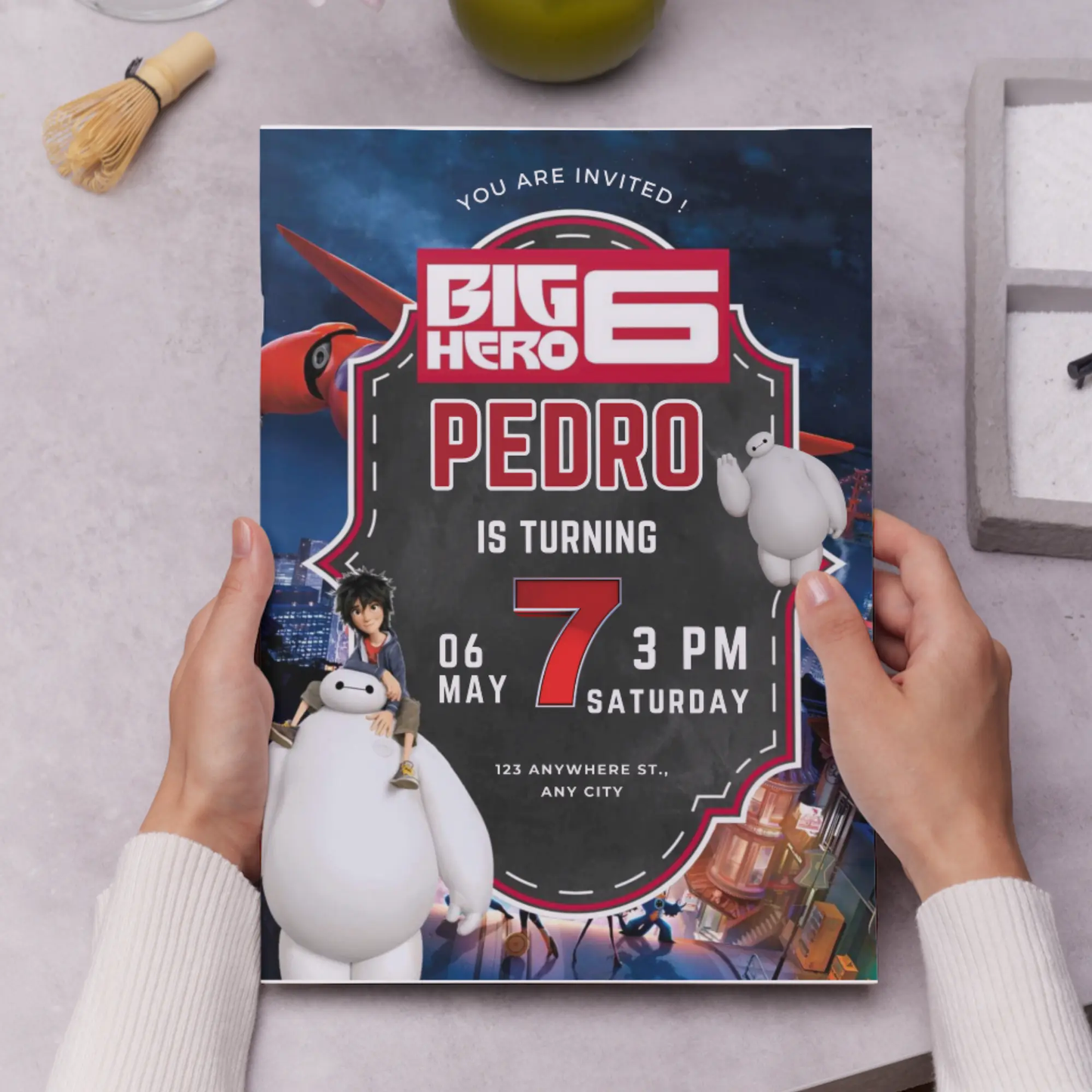 Big Hero 6 Birthday Invitation Template - CreativeRino
