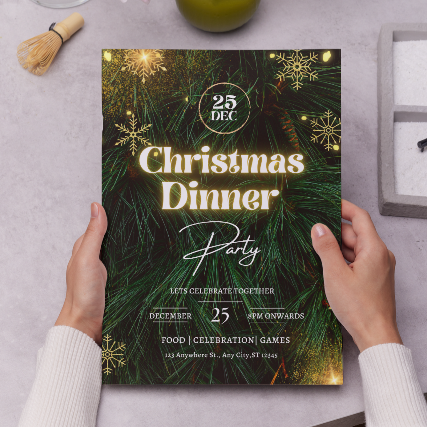 Christmas Dinner Party Invitation Template