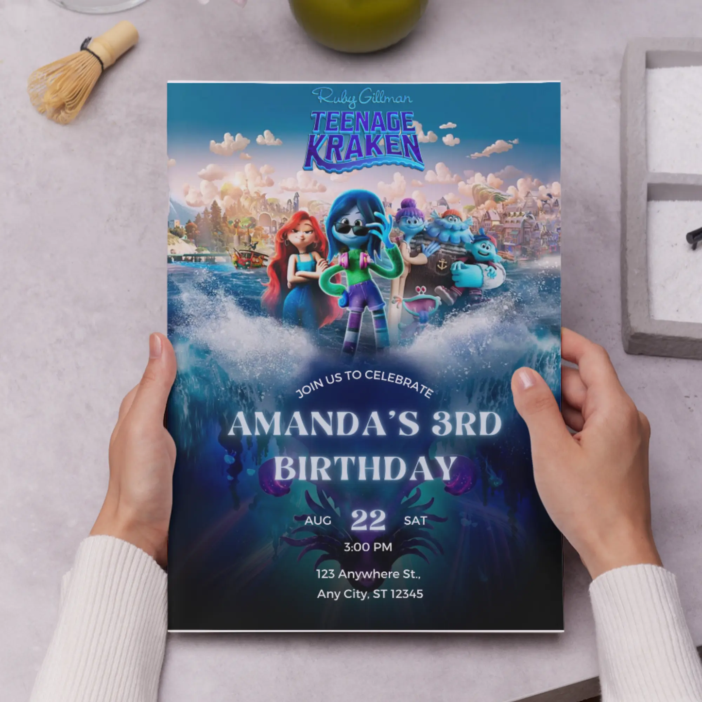 Ruby Gillman Teenage Kraken Birthday Invitation Template - CreativeRino