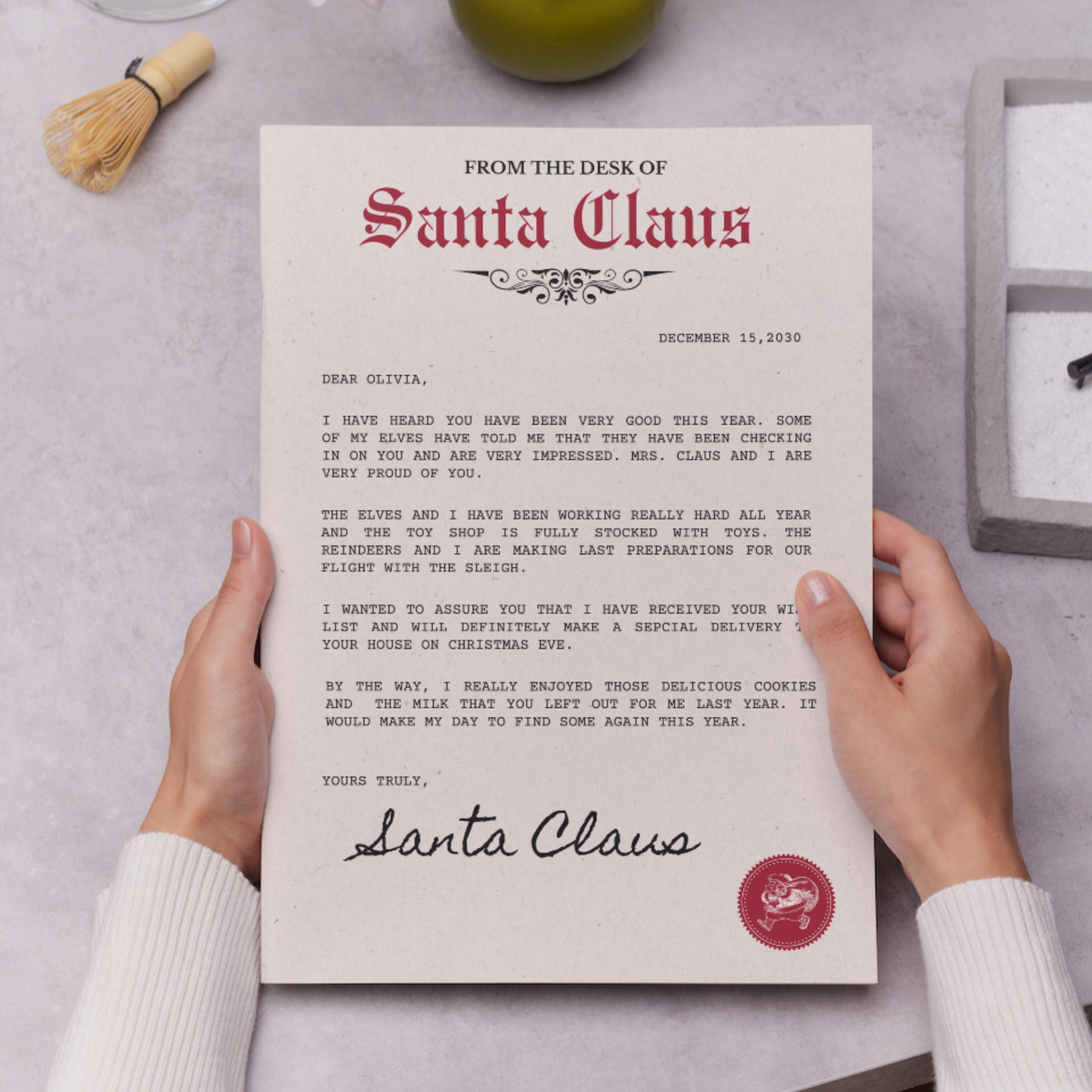 Letter from Santa Claus Christmas Template