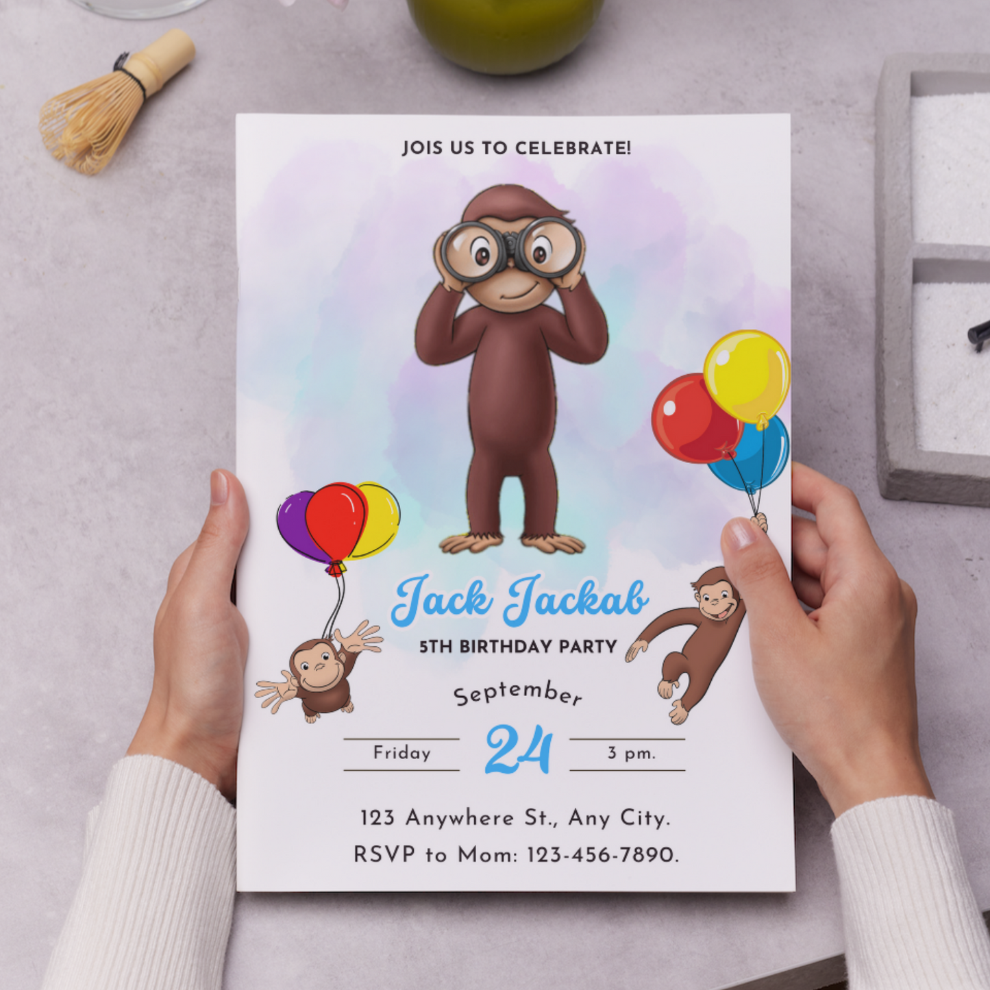 Curious George Birthday Invitation Template