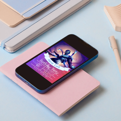Blue Beetle Birthday Invitation Template - CreativeRino