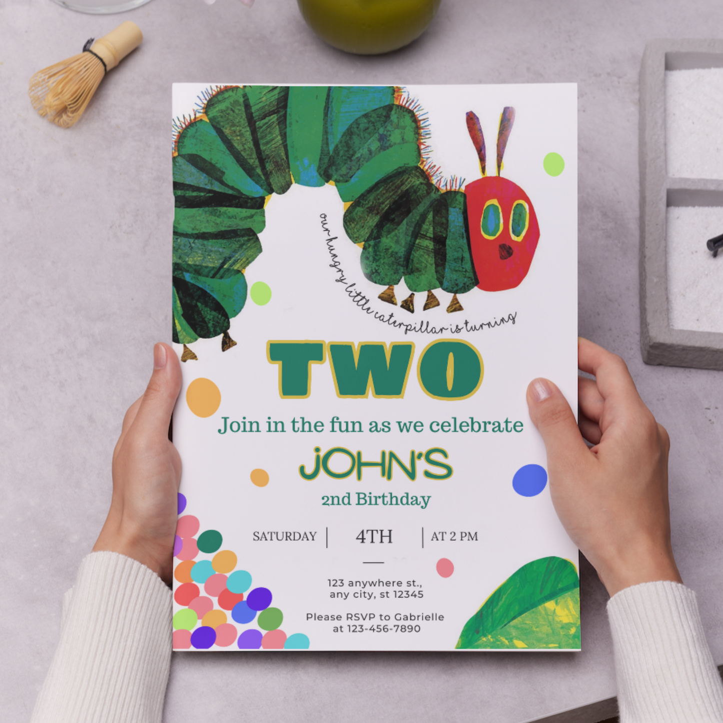 Very Hungry Caterpillar Birthday Invitation Template