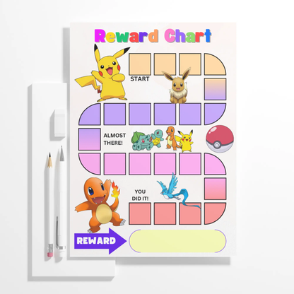 Pokemon Reward Chart Template | Pikachu Behavior Chart - CreativeRino