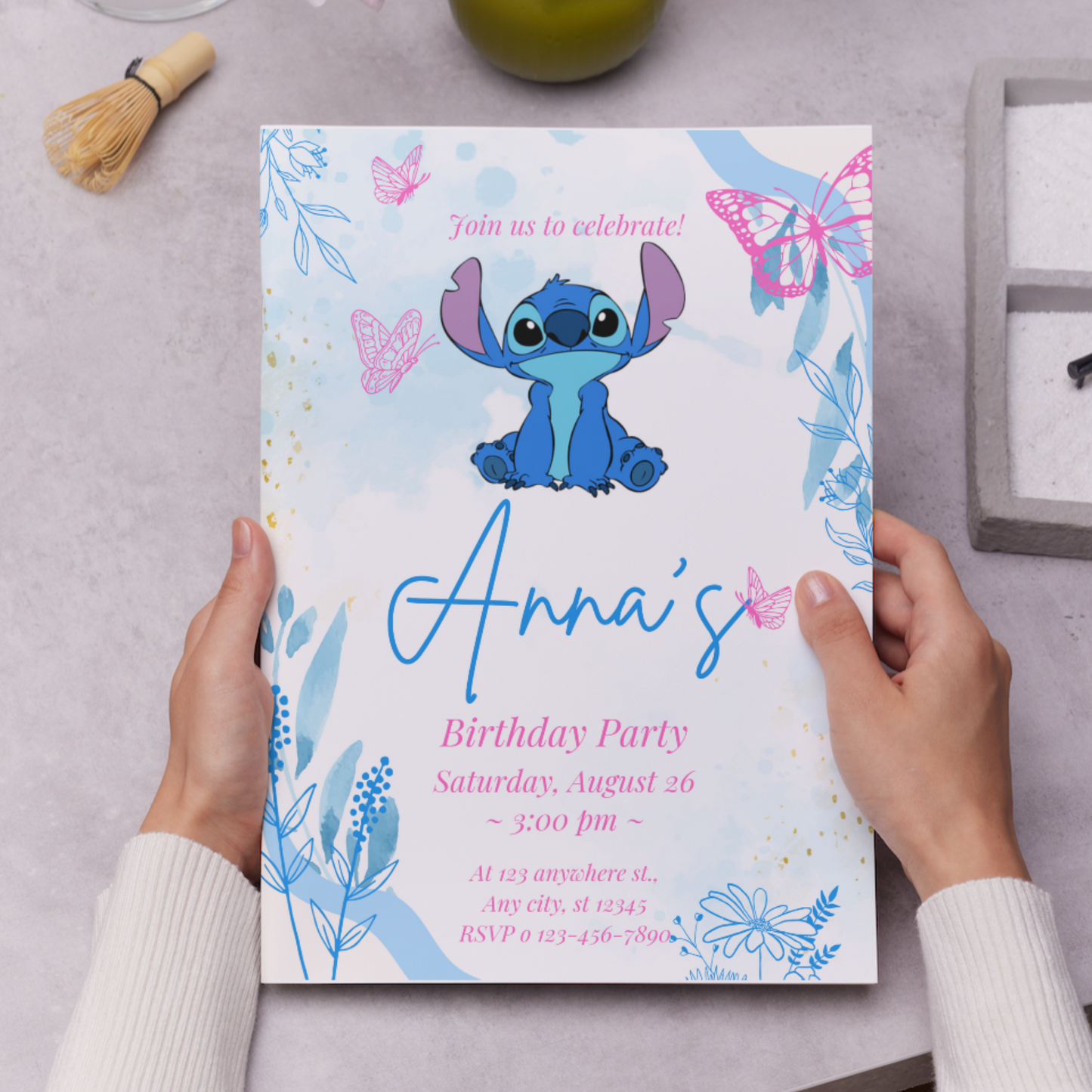 Stitch Birthday Invitation Template