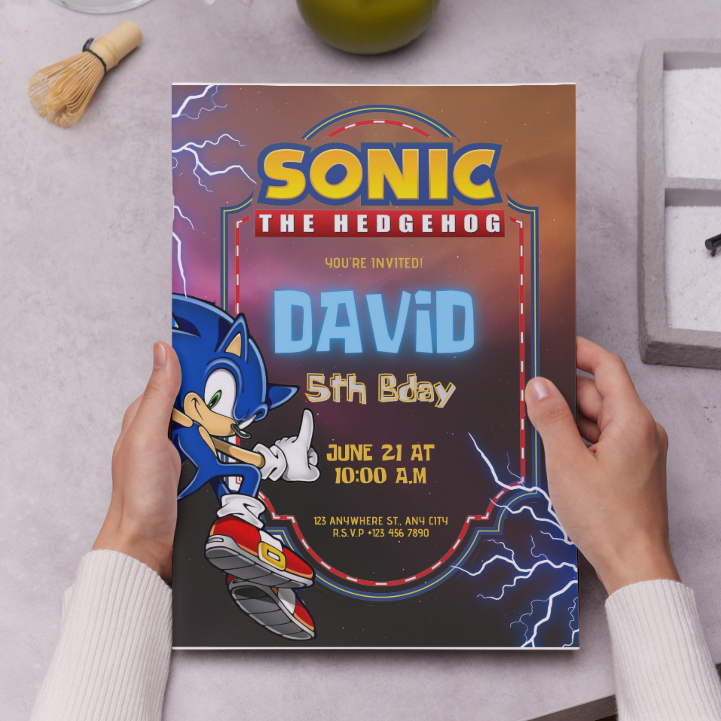 Sonic The Hedgehog Birthday Invitation Template