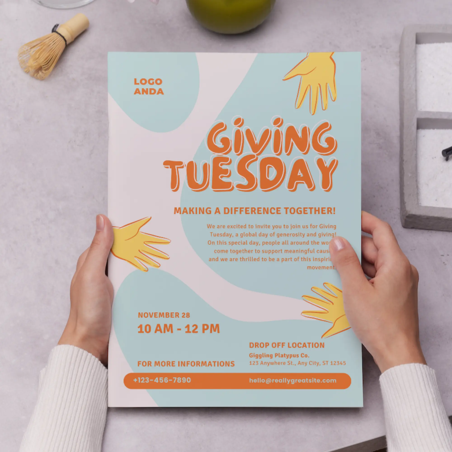 Giving Tuesday Invitation Template - CreativeRino