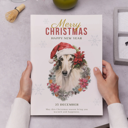 Borzoi Christmas Invitation Template - CreativeRino