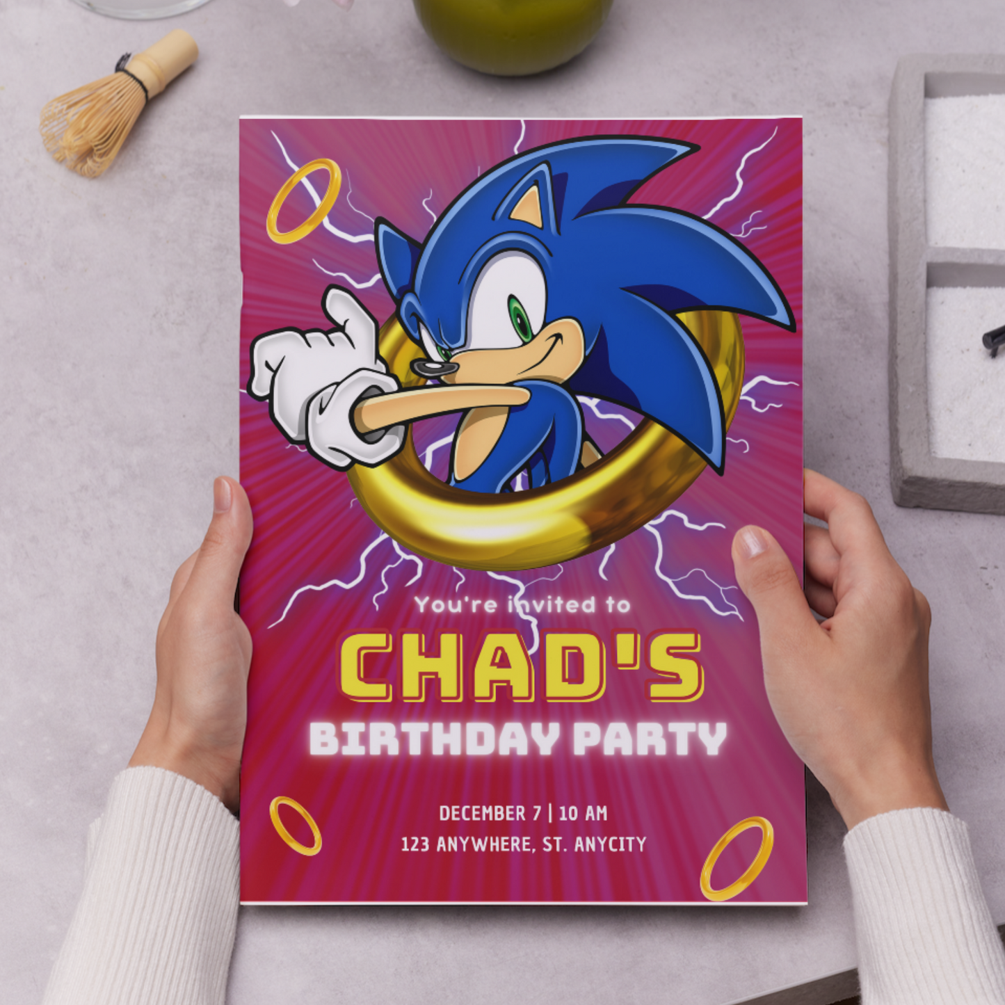 Sonic the Hedgehog Birthday Invitation Template