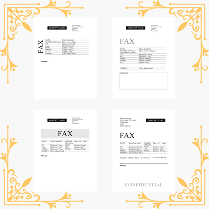 15 Fax Cover Sheet Template Bundle MS Word - CreativeRino