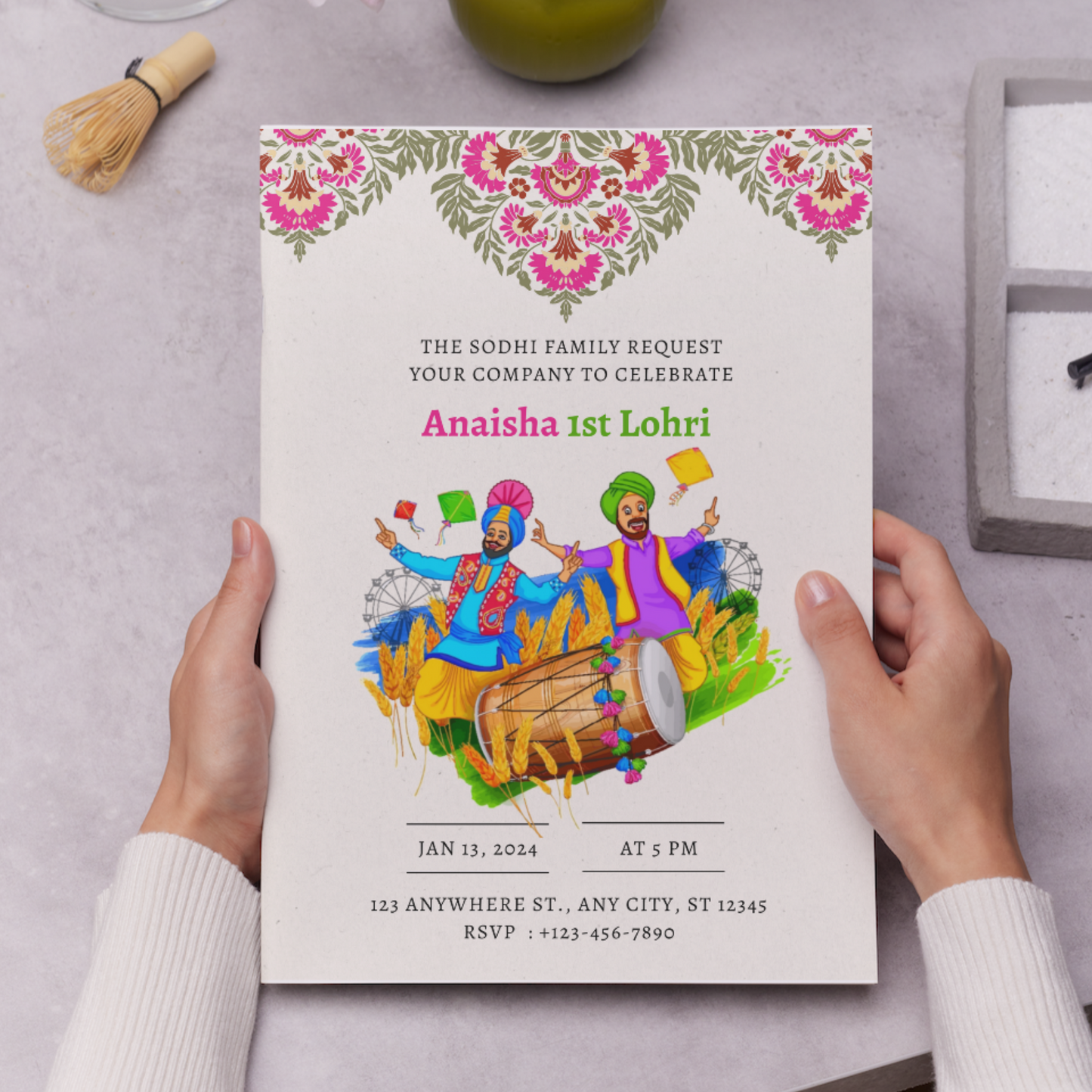 Lohri Invitation Template | Lohri Party Invite