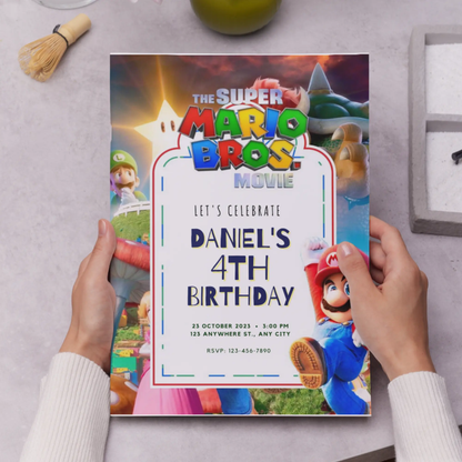 Super Mario Birthday Invitation Template - CreativeRino