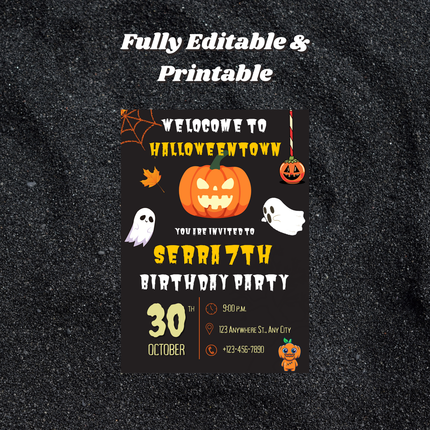 Halloweentown Birthday Party Invitation Template