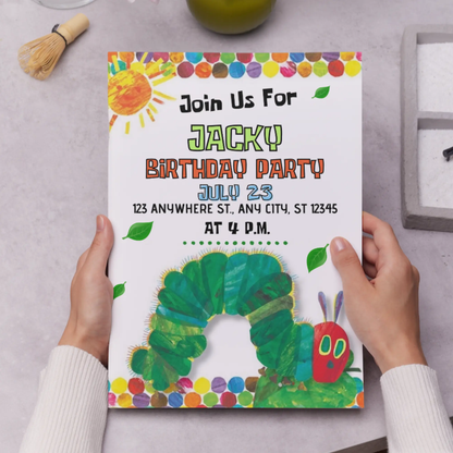 Very Hungry Caterpillar Birthday Invitation Template - CreativeRino