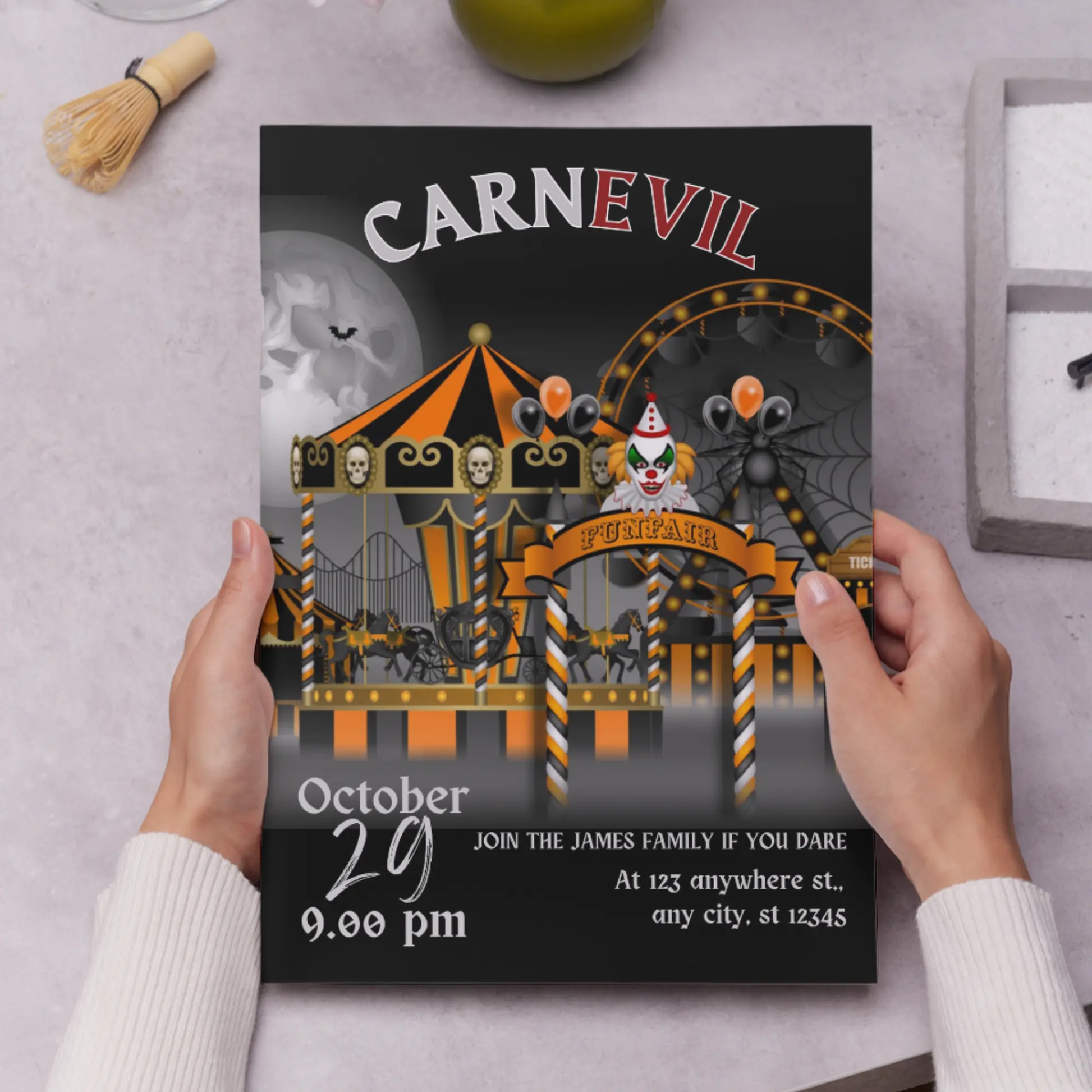 Halloween Carnival Invitation Template - CreativeRino