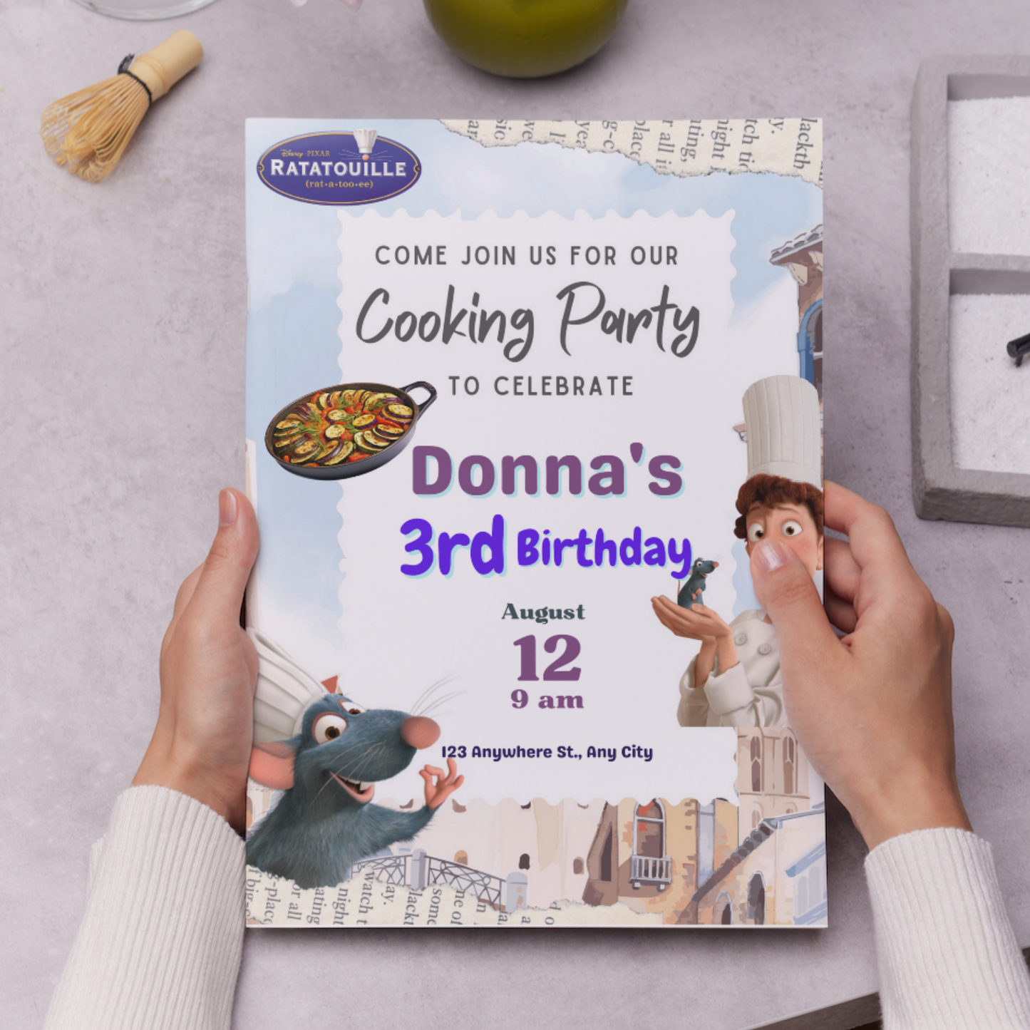 Ratatouille Birthday Invitation Template