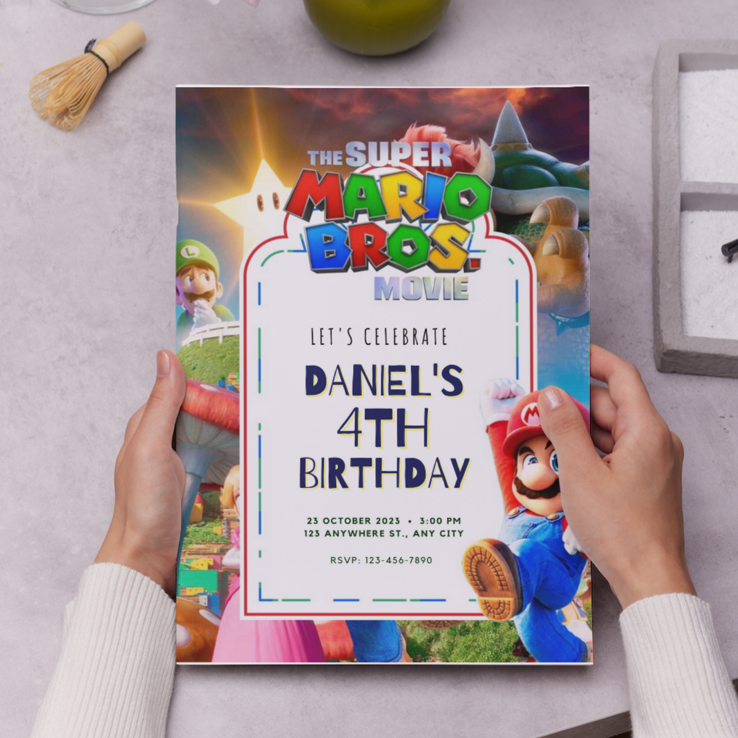 Super Mario Birthday Invitation Template