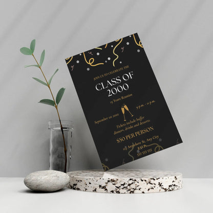 School Reunion Flyer Template | High School College Reunion Invitation CreativeRino
