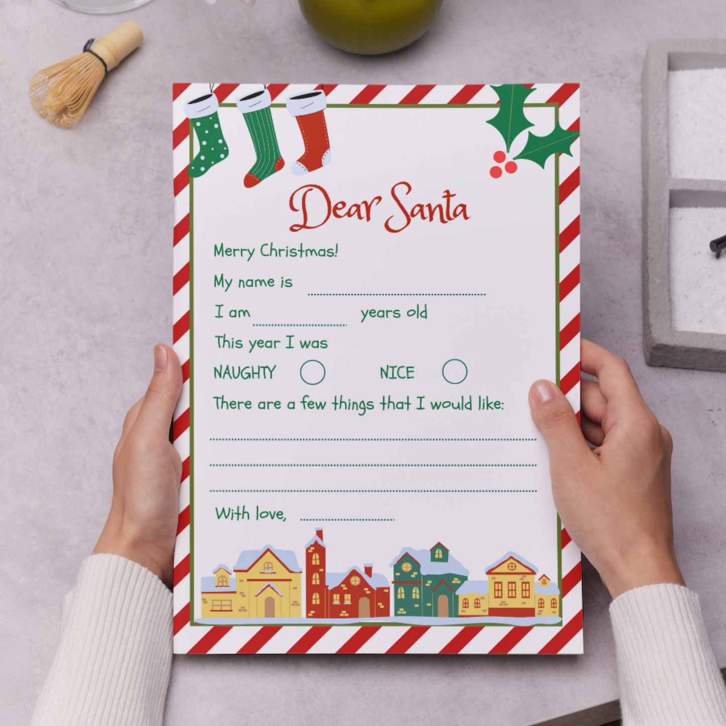 Letter to Santa Claus Christmas Template