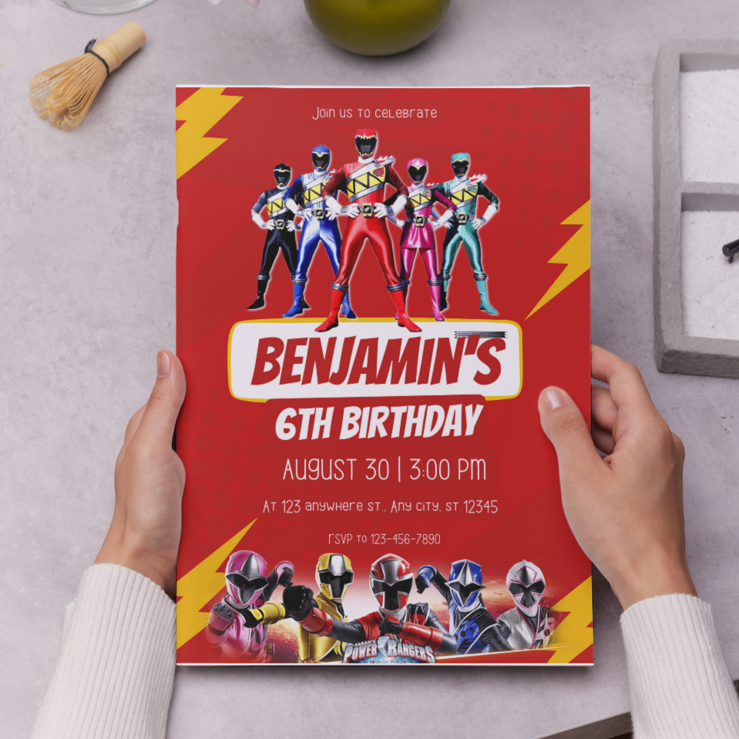 Power Rangers Birthday Invitation Template