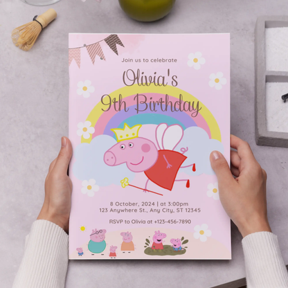 Peppa Pig Birthday Invitation Template - CreativeRino