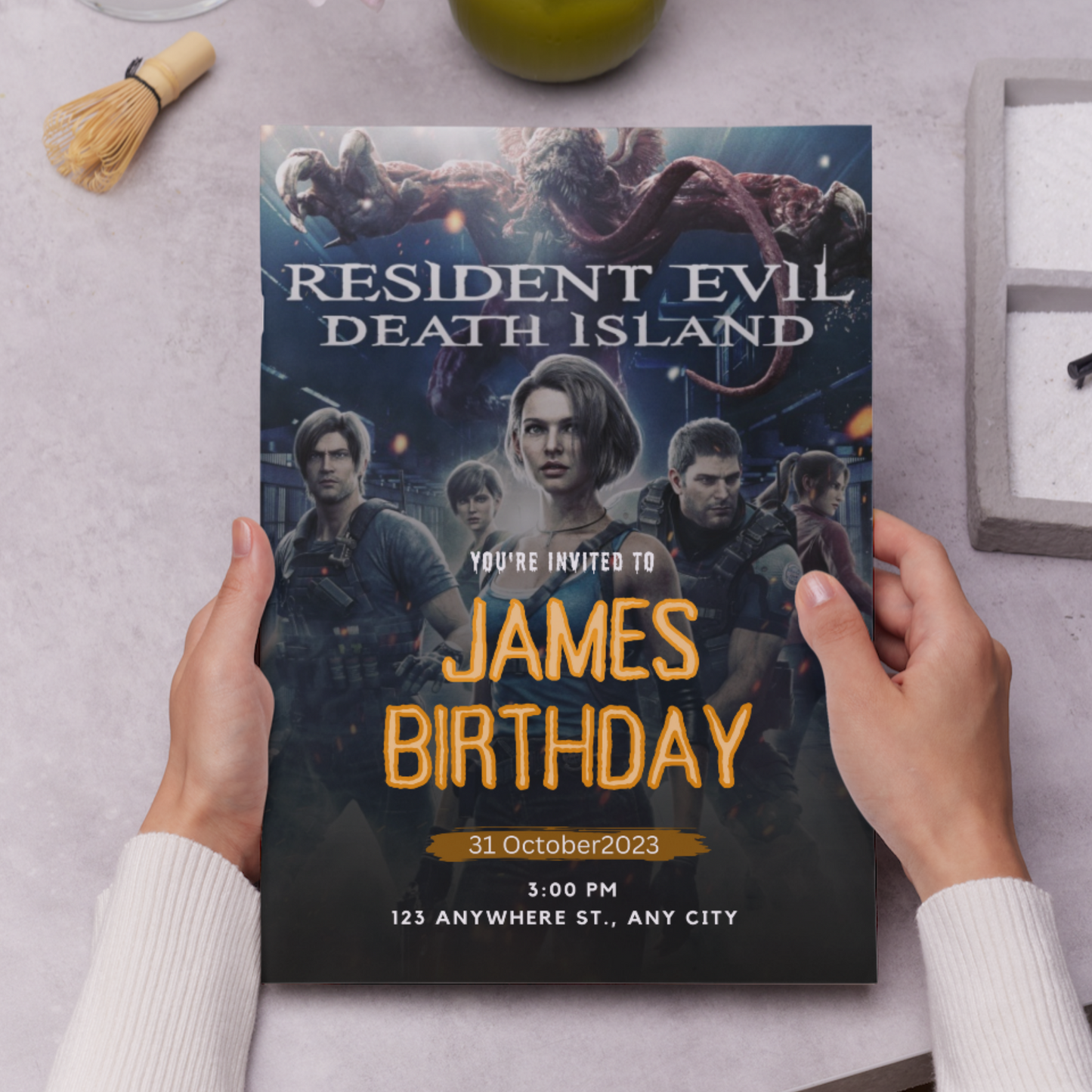 Resident Evil Death Island Birthday Invitation Template