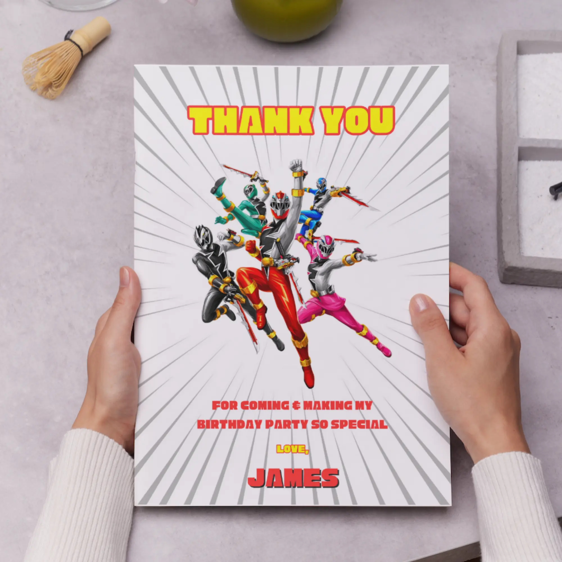 Power Rangers Thank You Card Template - CreativeRino
